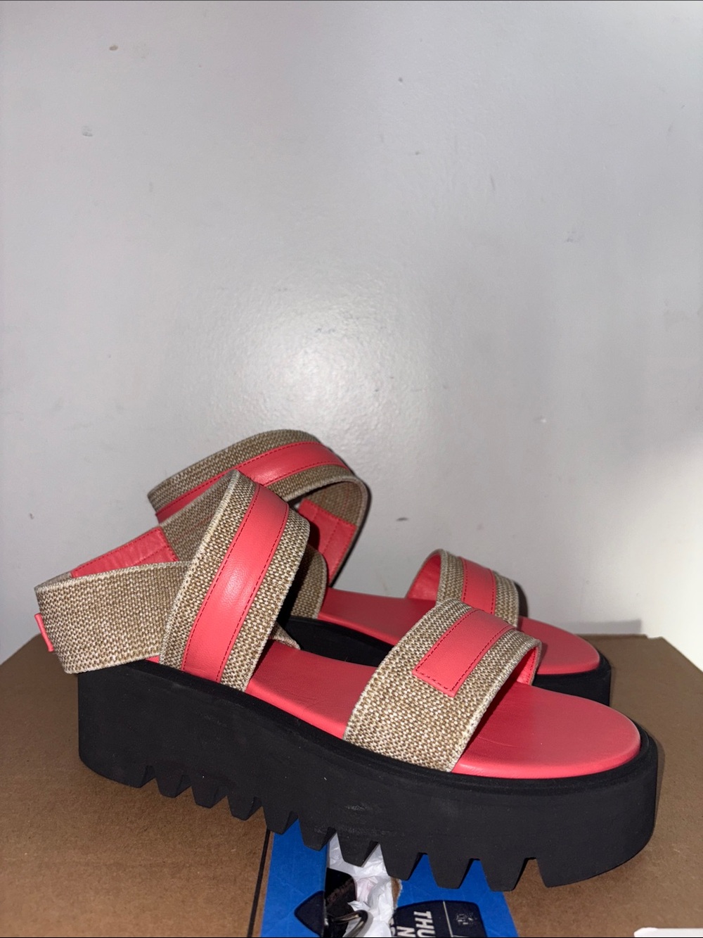 Steiger Coral Platform Sandals with Neutral Straps size 37